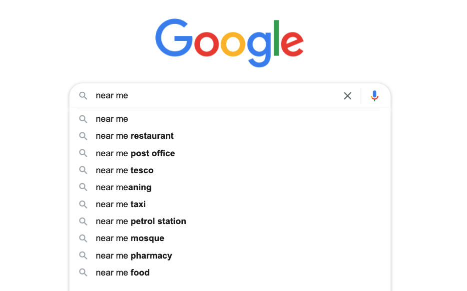 Near Me Searches Example